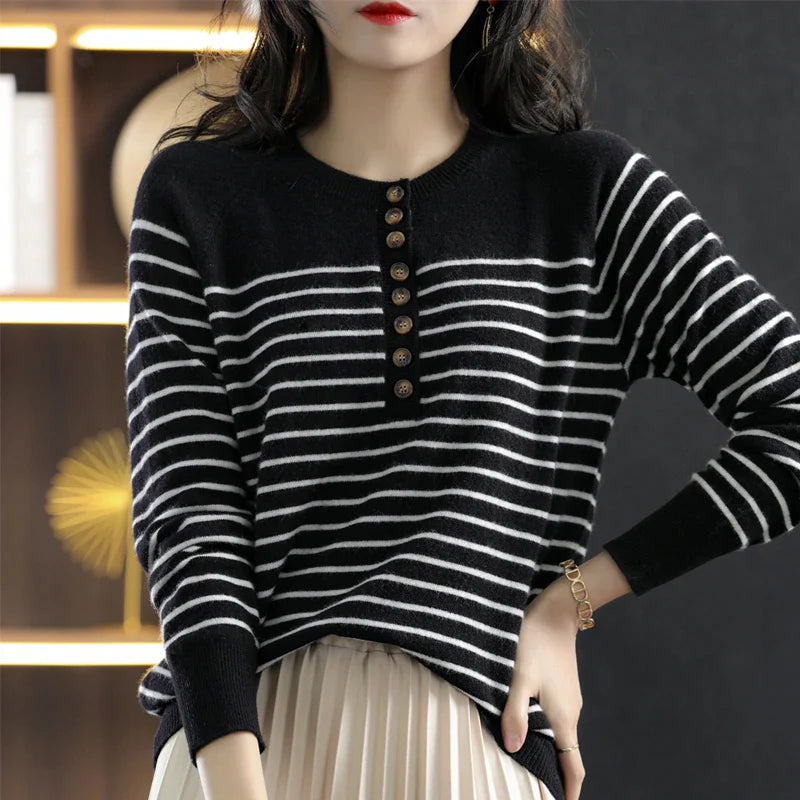 StripedSweater™ - Holen Sie sich einen modischen und stilvollen Pullover